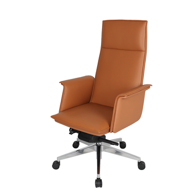 Orange Ergonomic Computer Chair High Density Leather Memory Foam Office Chair