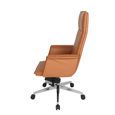 Orange Ergonomic Computer Chair High Density Leather Memory Foam Office Chair