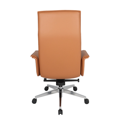 Orange Ergonomic Computer Chair High Density Leather Memory Foam Office Chair